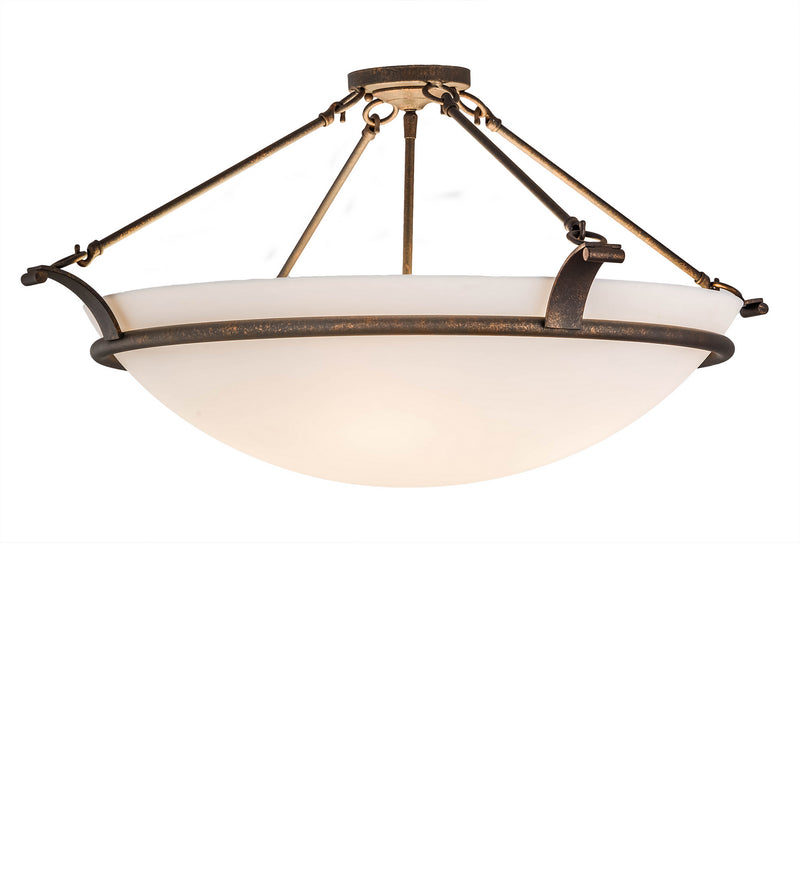 Meyda Tiffany 154196 Four Light Semi-Flushmount, Gilded Tobacco
