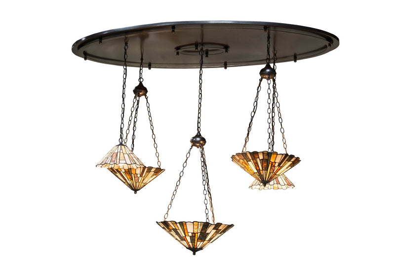 Meyda Tiffany 154324 Five Light Pendant, Cosmic Silver Vein
