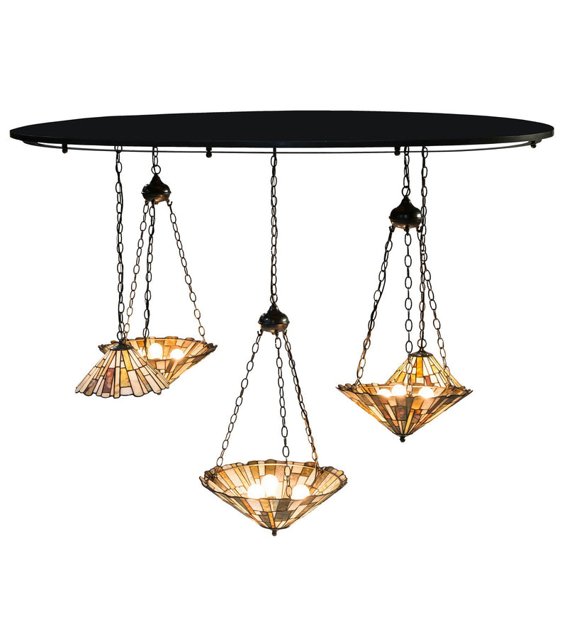 Meyda Tiffany 154324 Five Light Pendant, Cosmic Silver Vein