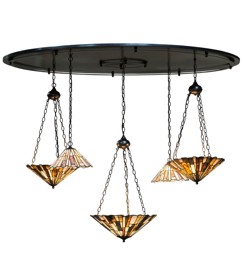 Meyda Tiffany 154324 Five Light Pendant, Cosmic Silver Vein