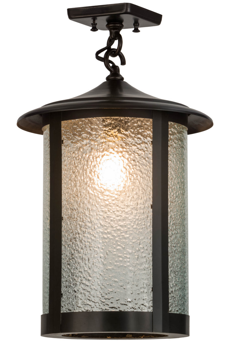 Meyda Tiffany 154341 One Light Flushmount, Craftsman Brown
