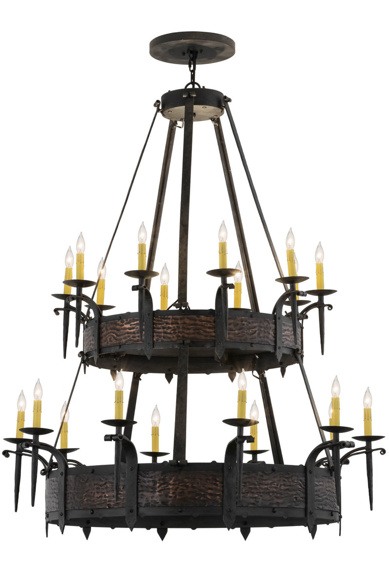 Meyda Tiffany 154400 24 Light Chandelier, Costello Black / Blackened Cop