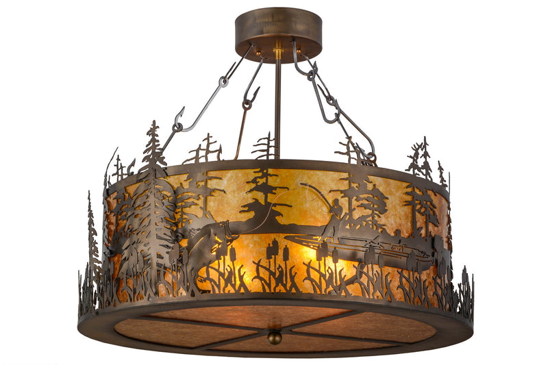 Meyda Tiffany 154444 Four Light Semi-Flushmount, Antique Copper
