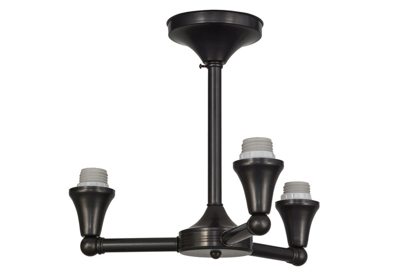 Meyda Tiffany 154474 Three Light Flushmount Hardware, Craftsman Brown