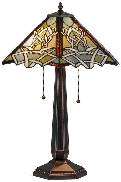 Meyda Tiffany 154481 Two Light Table Lamp, Mahogany Bronze