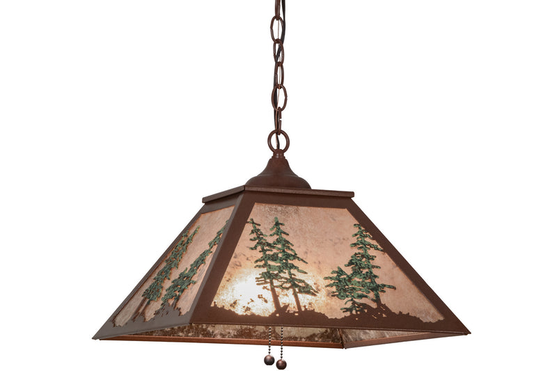 Meyda Tiffany 154496 Two Light Pendant, Rust / Green Trees
