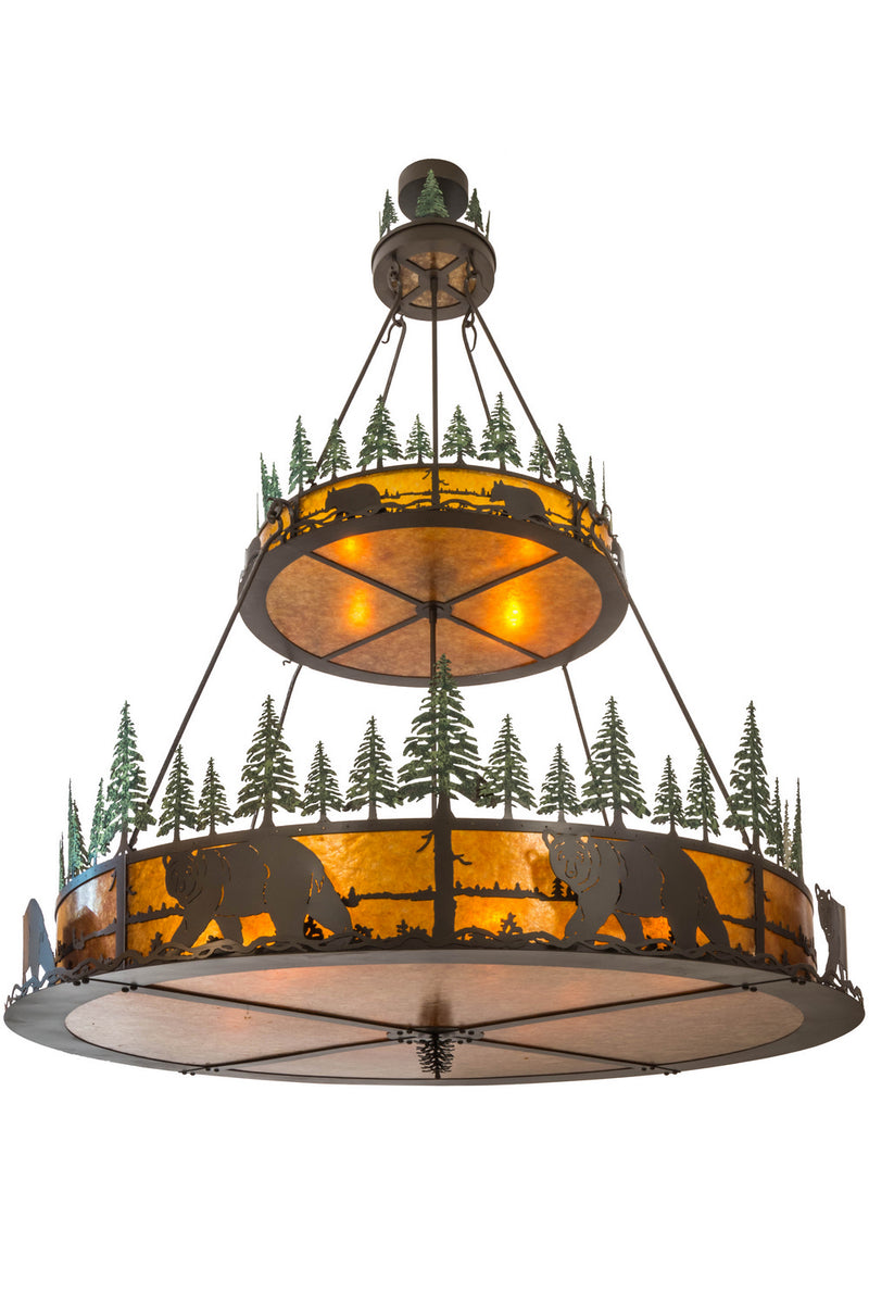 Meyda Tiffany 154616 12 Light Pendant, Timeless Bronze/Green Trees
