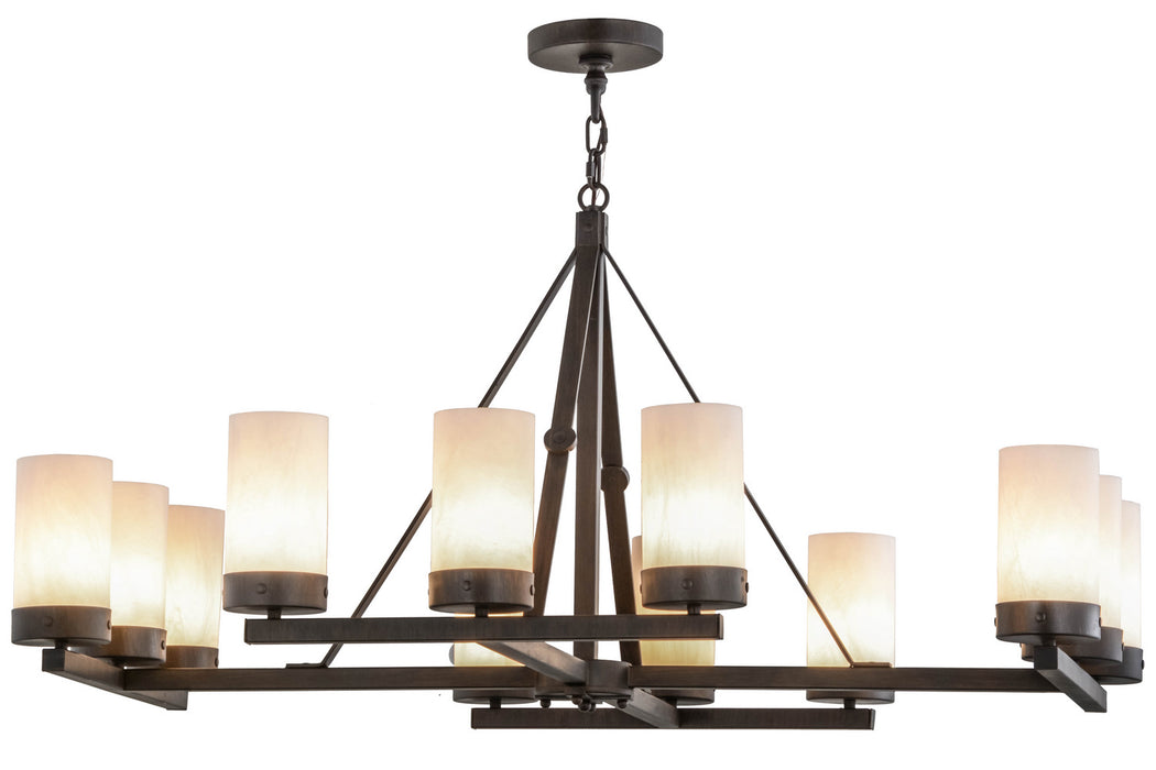 Meyda Tiffany 154636 12 Light Chandelier, Classic Rust