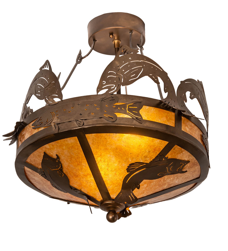 Meyda Tiffany 154683 Two Light Semi-Flushmount, Antique Copper