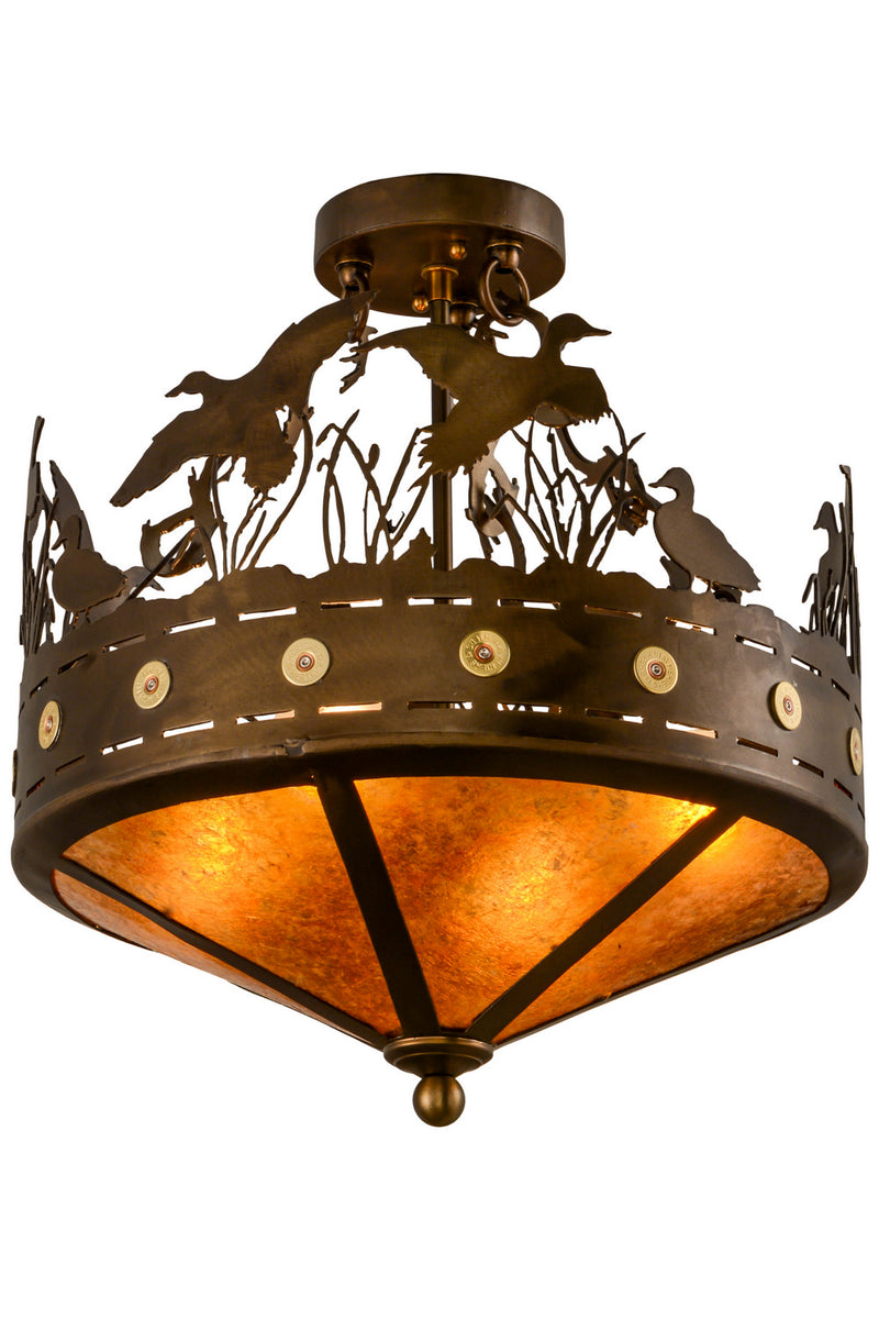 Meyda Tiffany 154743 Four Light Semi-Flushmount, Antique Copper