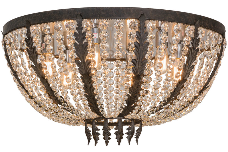 Meyda Tiffany 154797 Six Light Flushmount, Chestnut