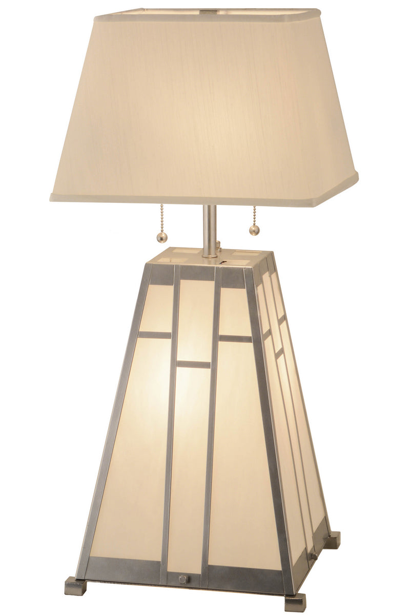 Meyda Tiffany 154830 Two Light Table Lamp, Chrome