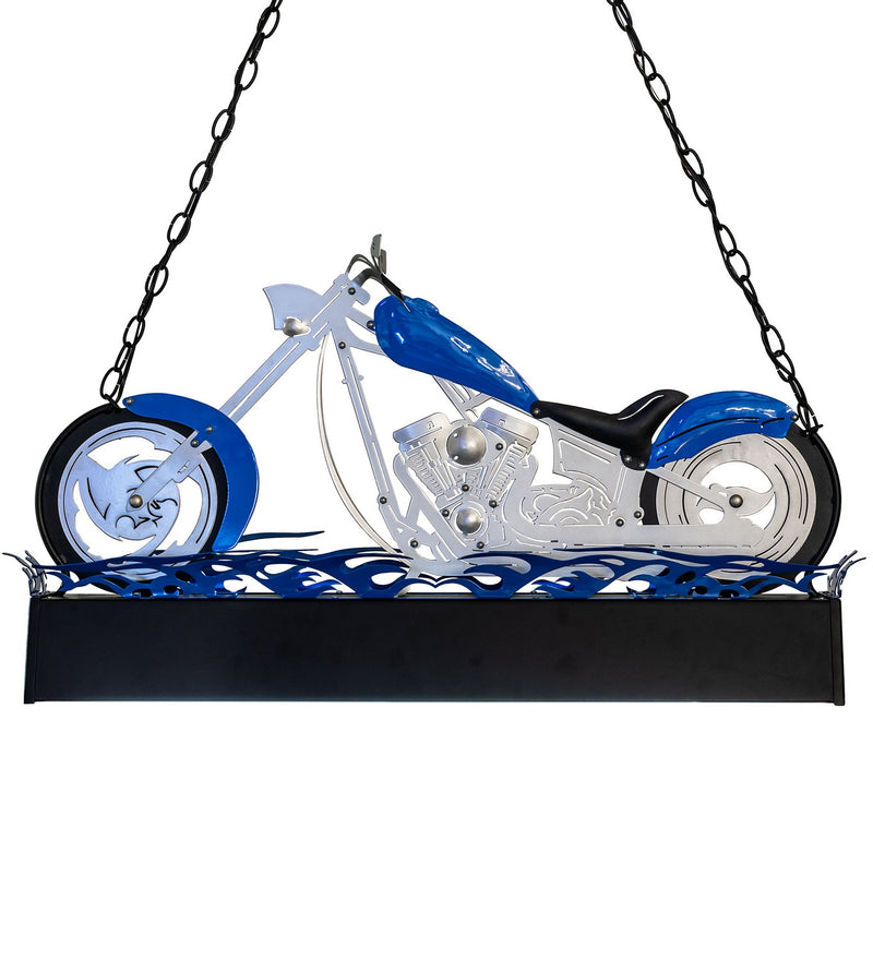 Meyda Tiffany 154966 Two Light Island Pendant, Blue Streak, Make A Wish Blue, Textured Black, Nickel