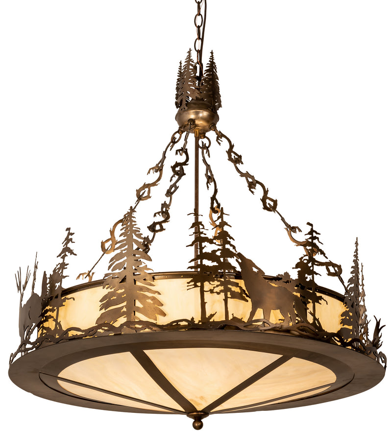 Meyda Tiffany 155008 Four Light Pendant, Antique Copper