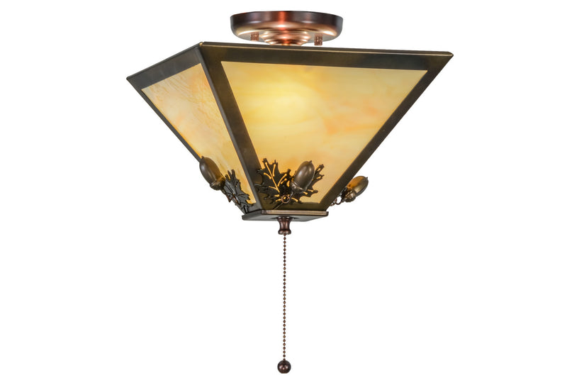 Meyda Tiffany 155015 Three Light Flushmount, Antique Copper