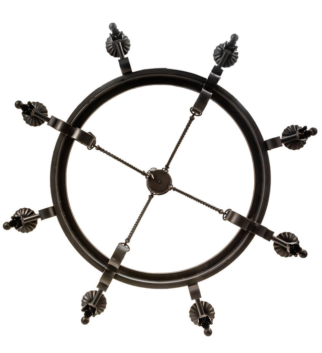 Meyda Tiffany 155072 Eight Light Chandelier, Blackwash/W Gold Accents