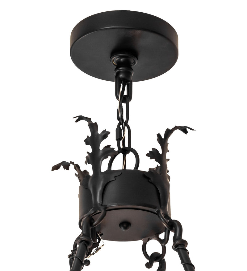 Meyda Tiffany 155072 Eight Light Chandelier, Blackwash/W Gold Accents