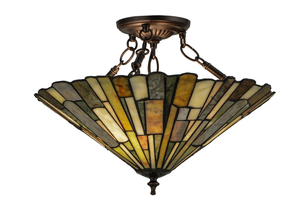 Meyda Tiffany 155108 Three Light Semi-Flushmount, Baj Haj