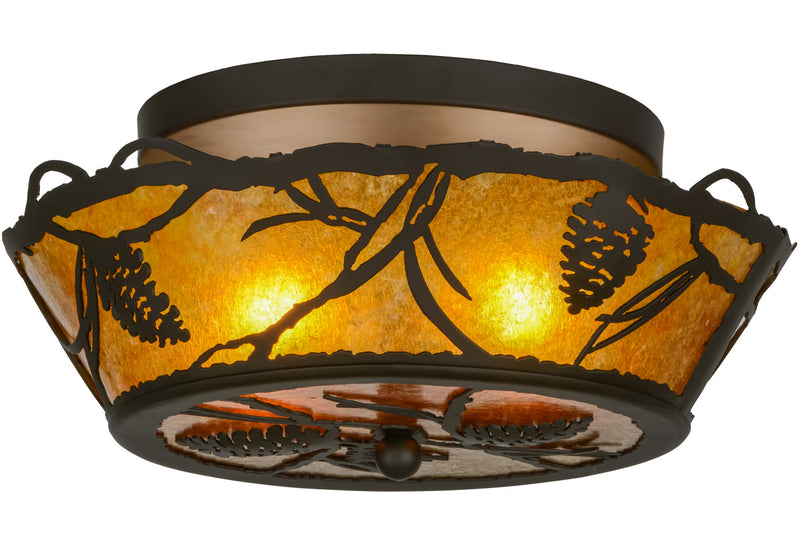 Meyda Tiffany 155143 Two Light Flushmount, Oil Rubbed Bronze