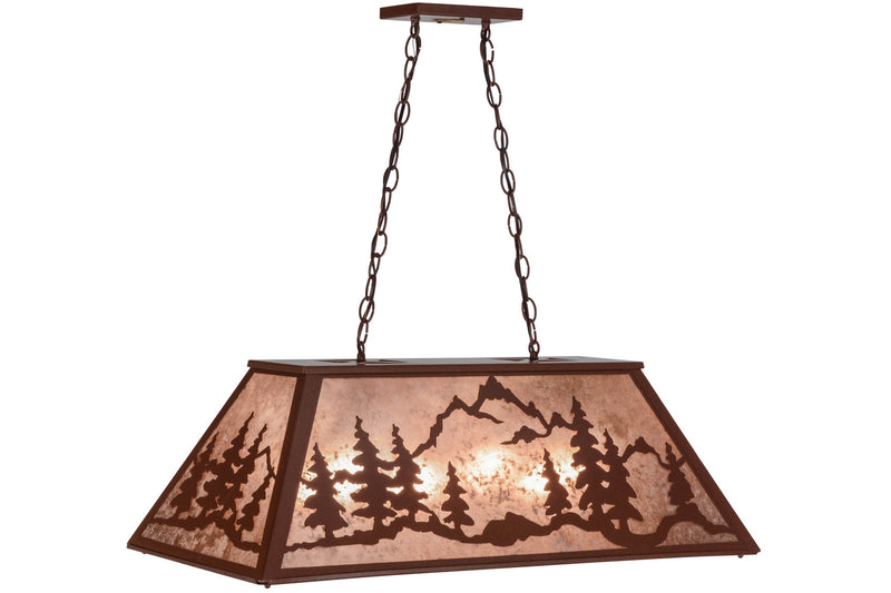 Meyda Tiffany 155300 Six Light Oblong Pendant, Rust