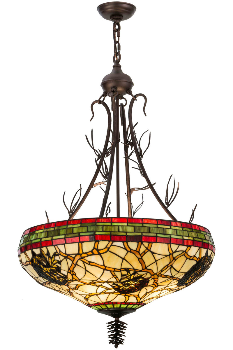 Meyda Tiffany 155394 Four Light Pendant, Mahogany Bronze