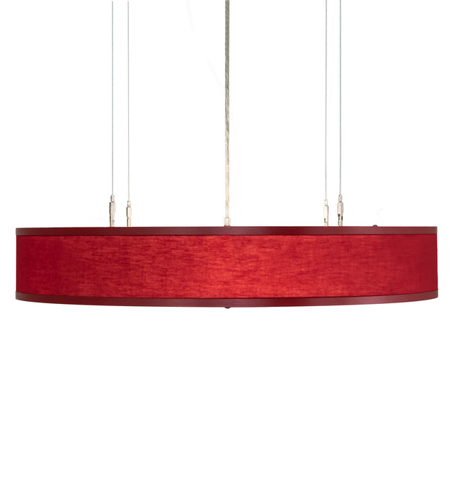 Meyda Tiffany 155398 Four Light Pendant, Nickel Powder/Regimental Red