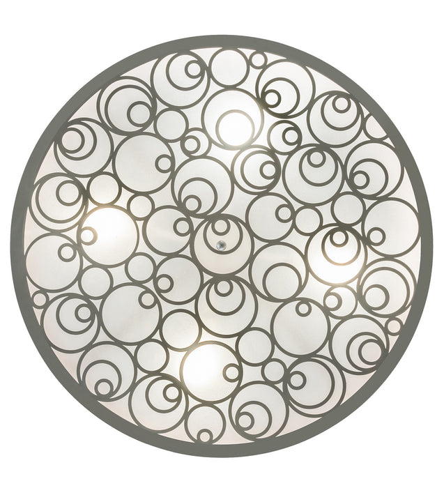 Meyda Tiffany 155398 Four Light Pendant, Nickel Powder/Regimental Red