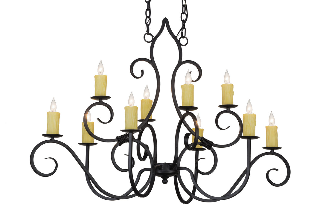 Meyda Tiffany 155536 Ten Light Chandelier, Blackwash