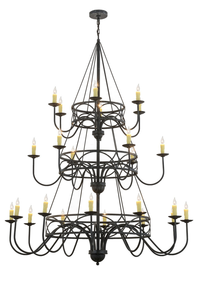 Meyda Tiffany 155775 24 Light Chandelier, Antique Iron Gate