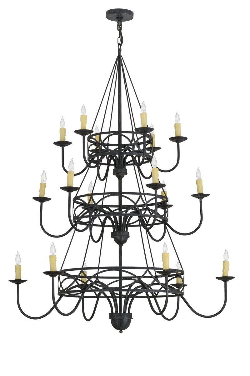 Meyda Tiffany 155776 18 Light Chandelier, Antique Iron Gate