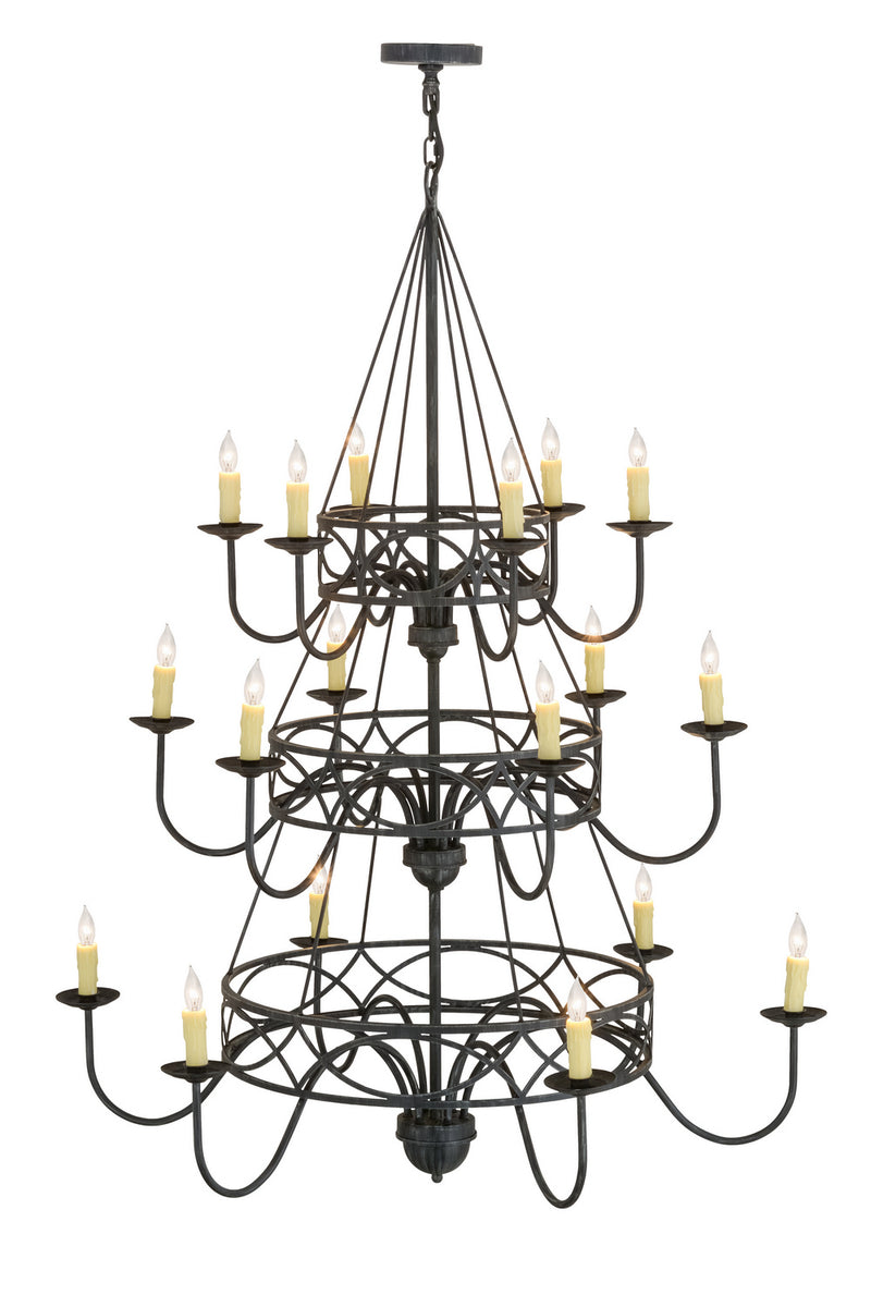 Meyda Tiffany 155776 18 Light Chandelier, Antique Iron Gate