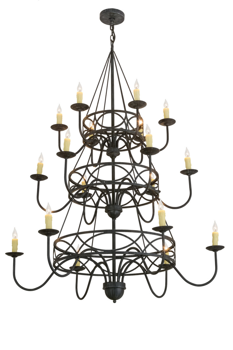 Meyda Tiffany 155776 18 Light Chandelier, Antique Iron Gate