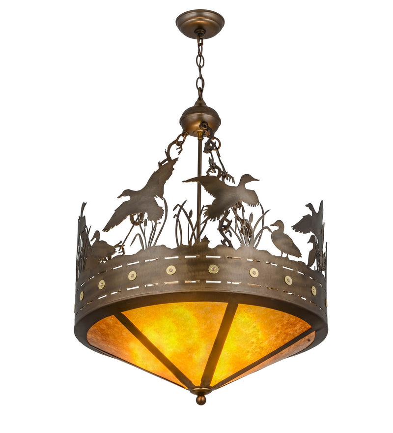 Meyda Tiffany 155789 Four Light Inverted Pendant, Antique Copper