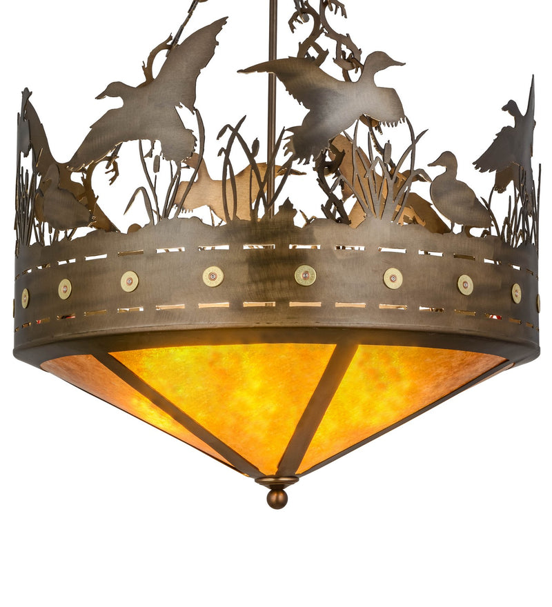 Meyda Tiffany 155789 Four Light Inverted Pendant, Antique Copper