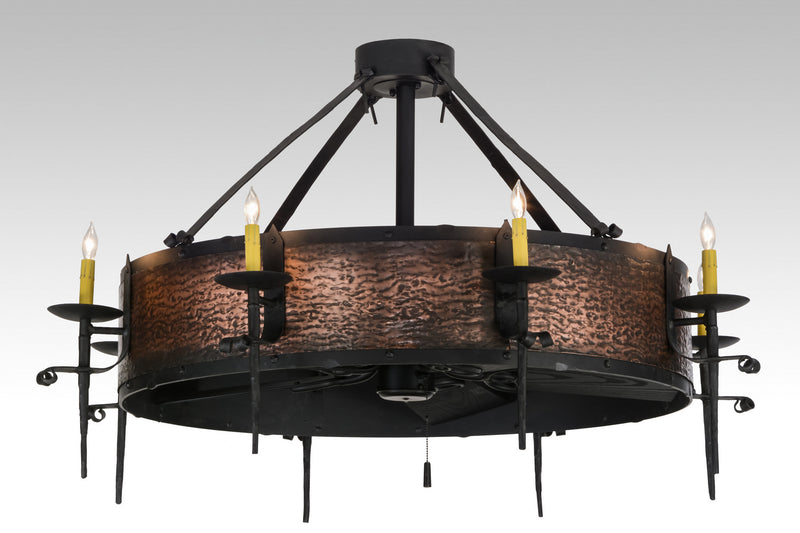 Meyda Tiffany 155932 Eight Light Chandel-Air, Black Metal,Burnished Copper