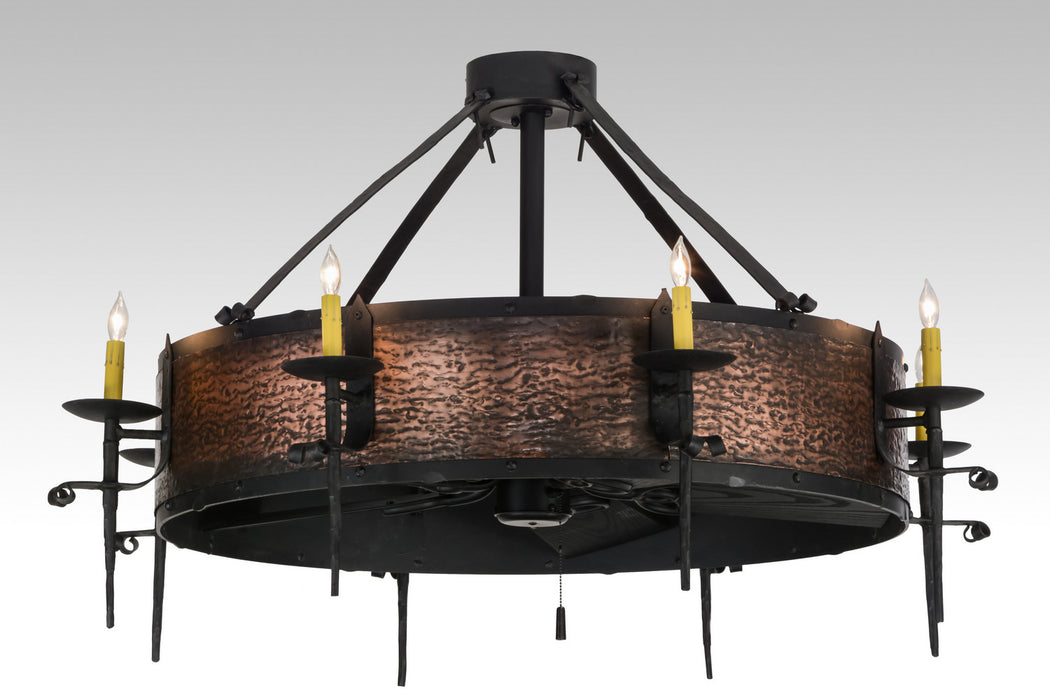 Meyda Tiffany 155932 Eight Light Chandel-Air, Black Metal,Burnished Copper
