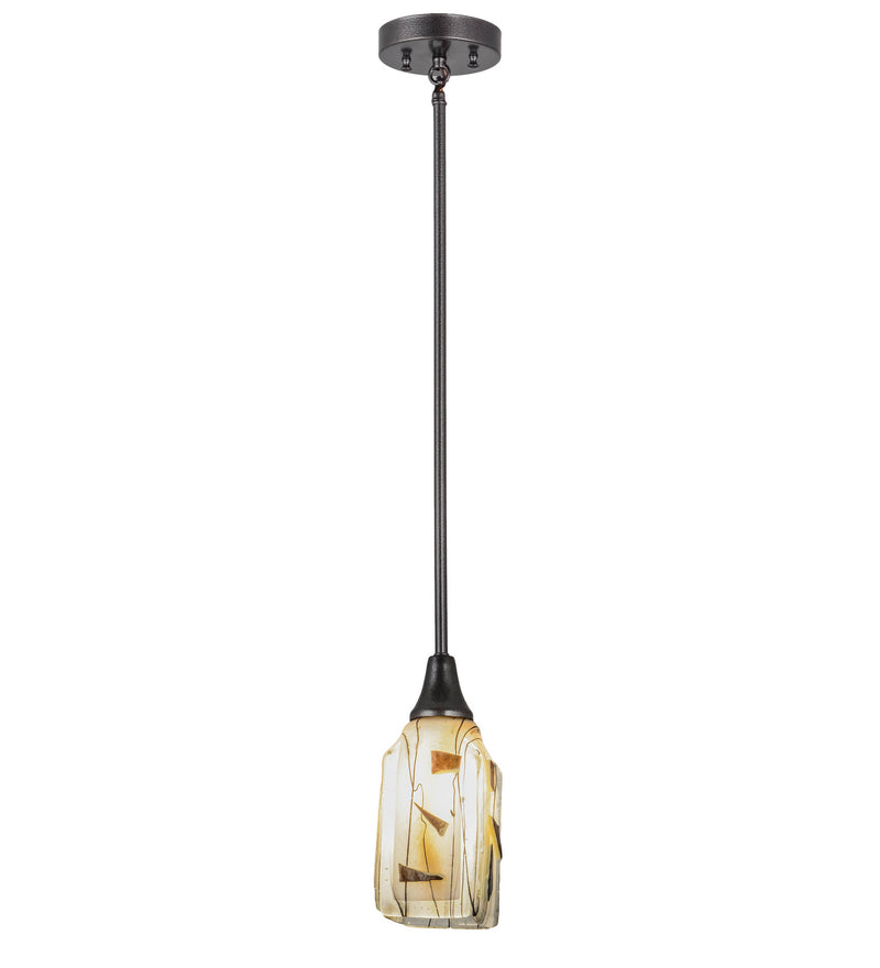 Meyda Tiffany 156007 One Light Mini Pendant, Black Metal