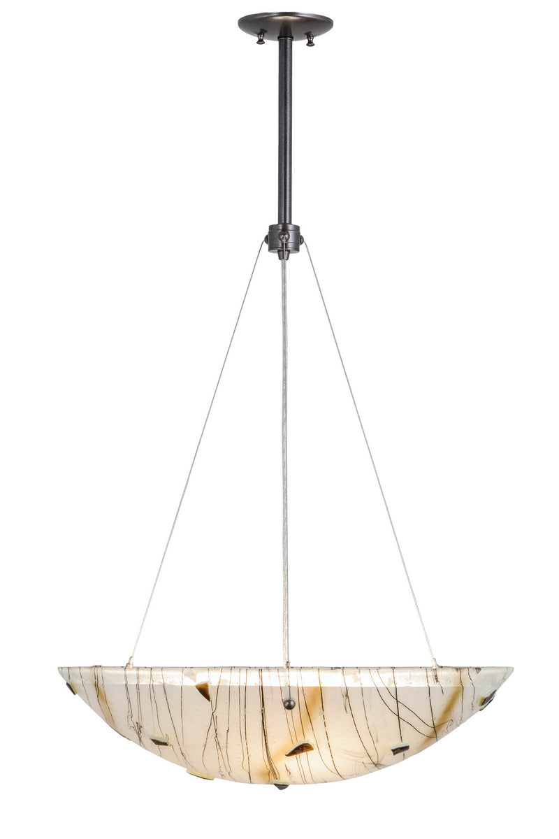 Meyda Tiffany 156008 Three Light Inverted Pendant, Black Metal