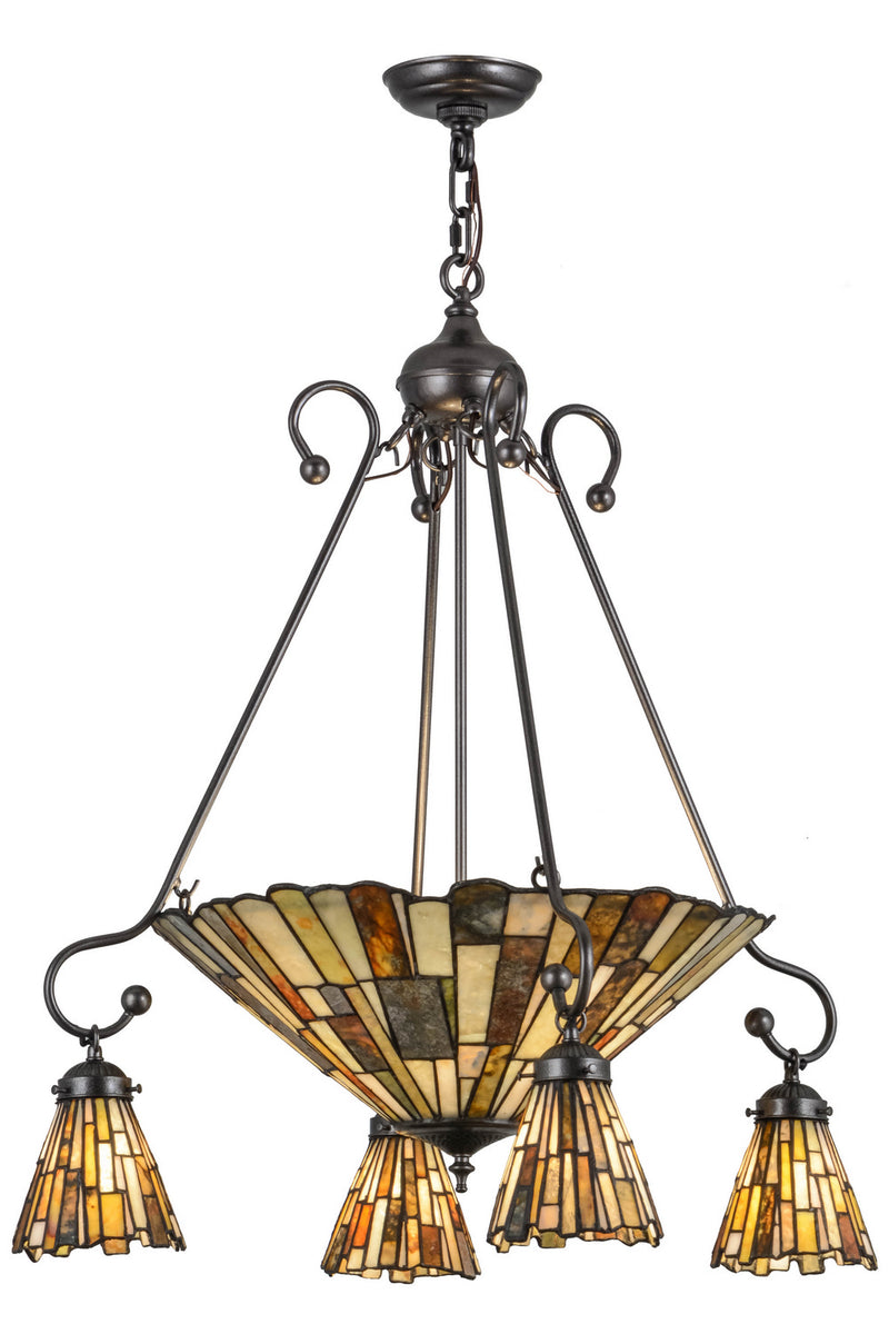 Meyda Tiffany 156009 Seven Light Chandelier, Cosmic Silver Vein