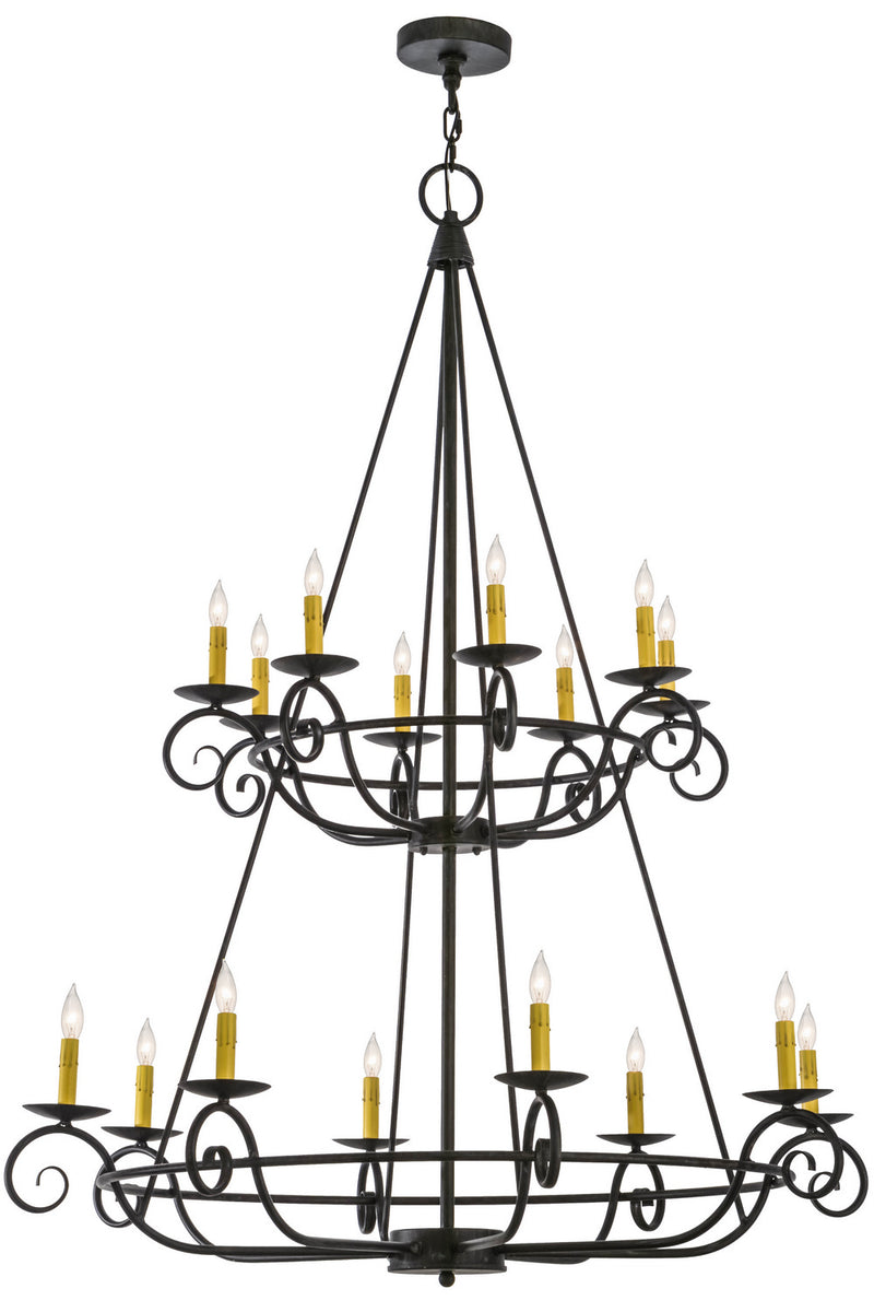 Meyda Tiffany 156129 16 Light Chandelier, Antique Iron Gate