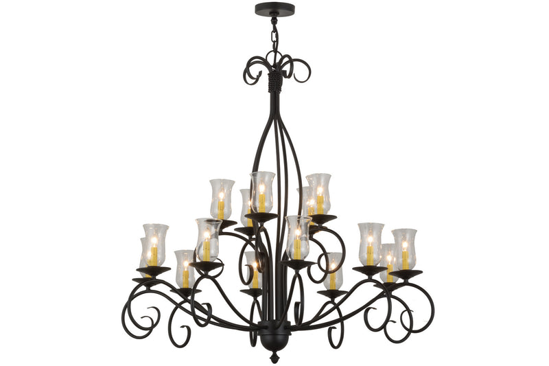 Meyda Tiffany 156193 15 Light Chandelier, Textured Black
