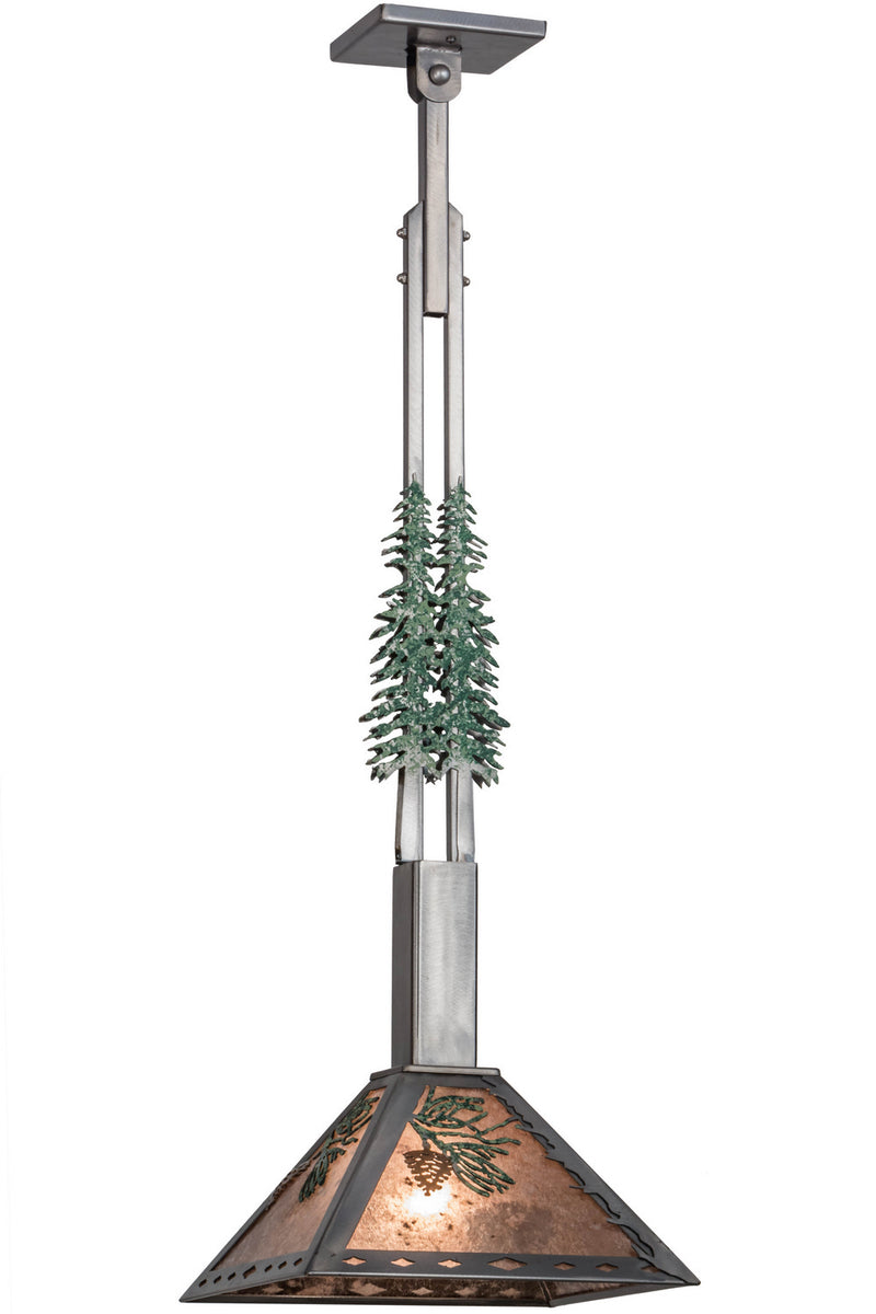 Meyda Tiffany 156198 One Light Pendant, Industrial Steel/Green/Rust