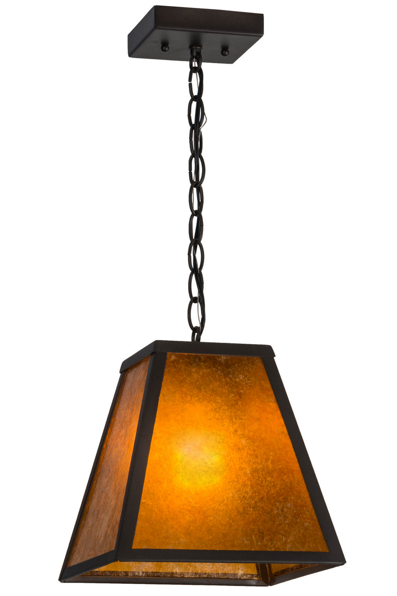 Meyda Tiffany 156357 One Light Pendant, Wrought Iron