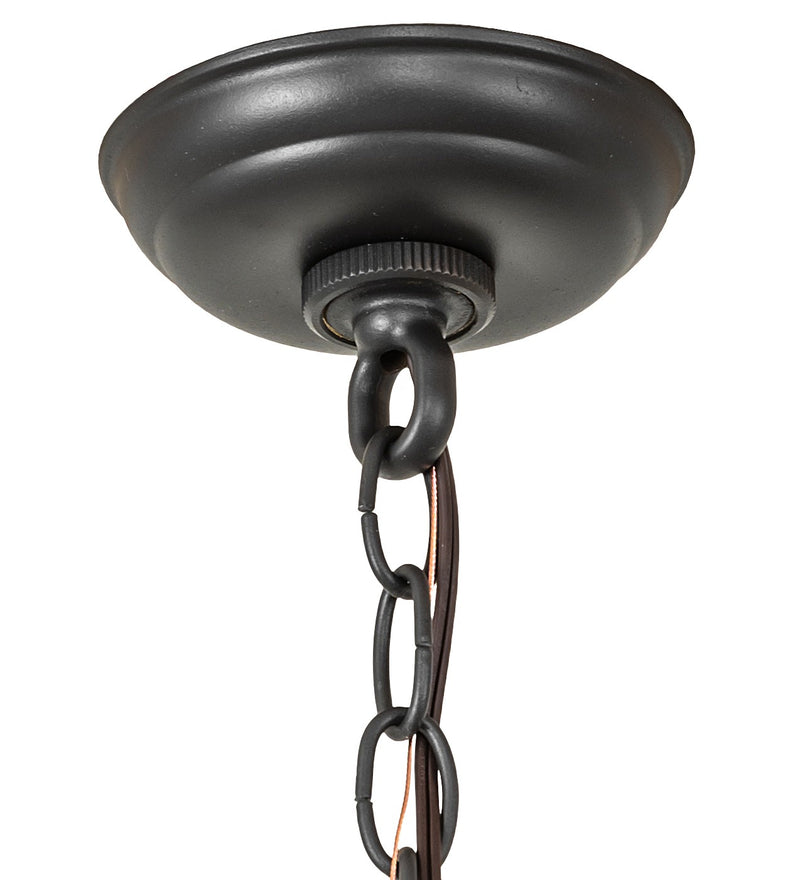 Meyda Tiffany 156358 Nine Light Oblong Pendant, Wrought Iron