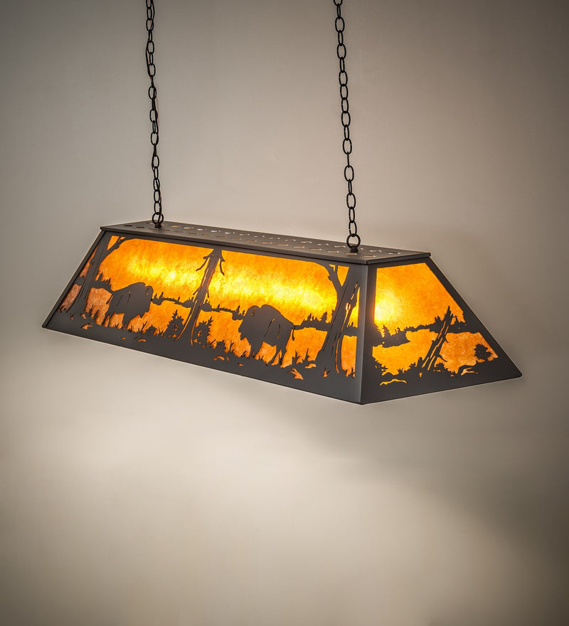 Meyda Tiffany 156358 Nine Light Oblong Pendant, Wrought Iron