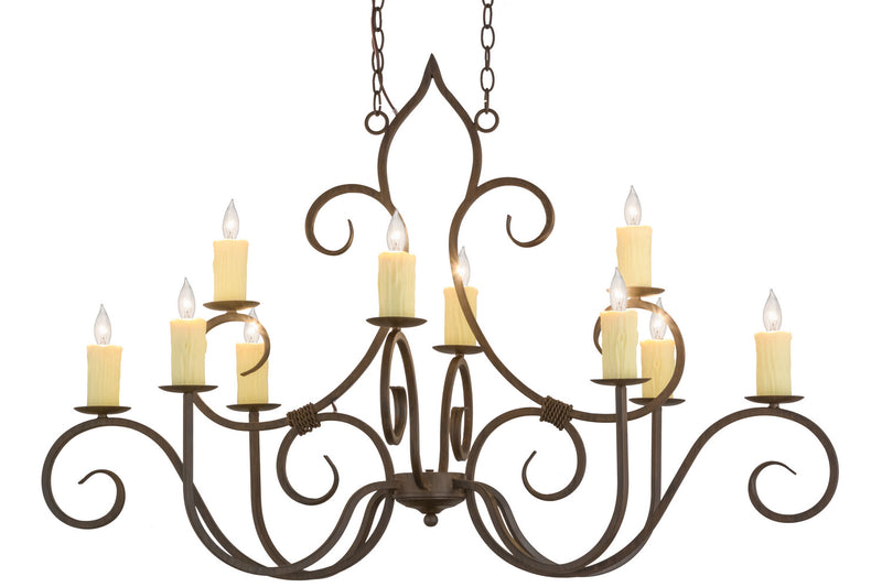 Meyda Tiffany 156587 Ten Light Chandelier, Classic Rust