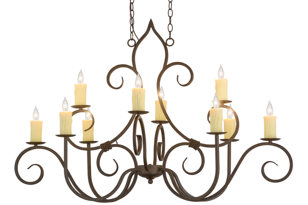 Meyda Tiffany 156587 Ten Light Chandelier, Classic Rust