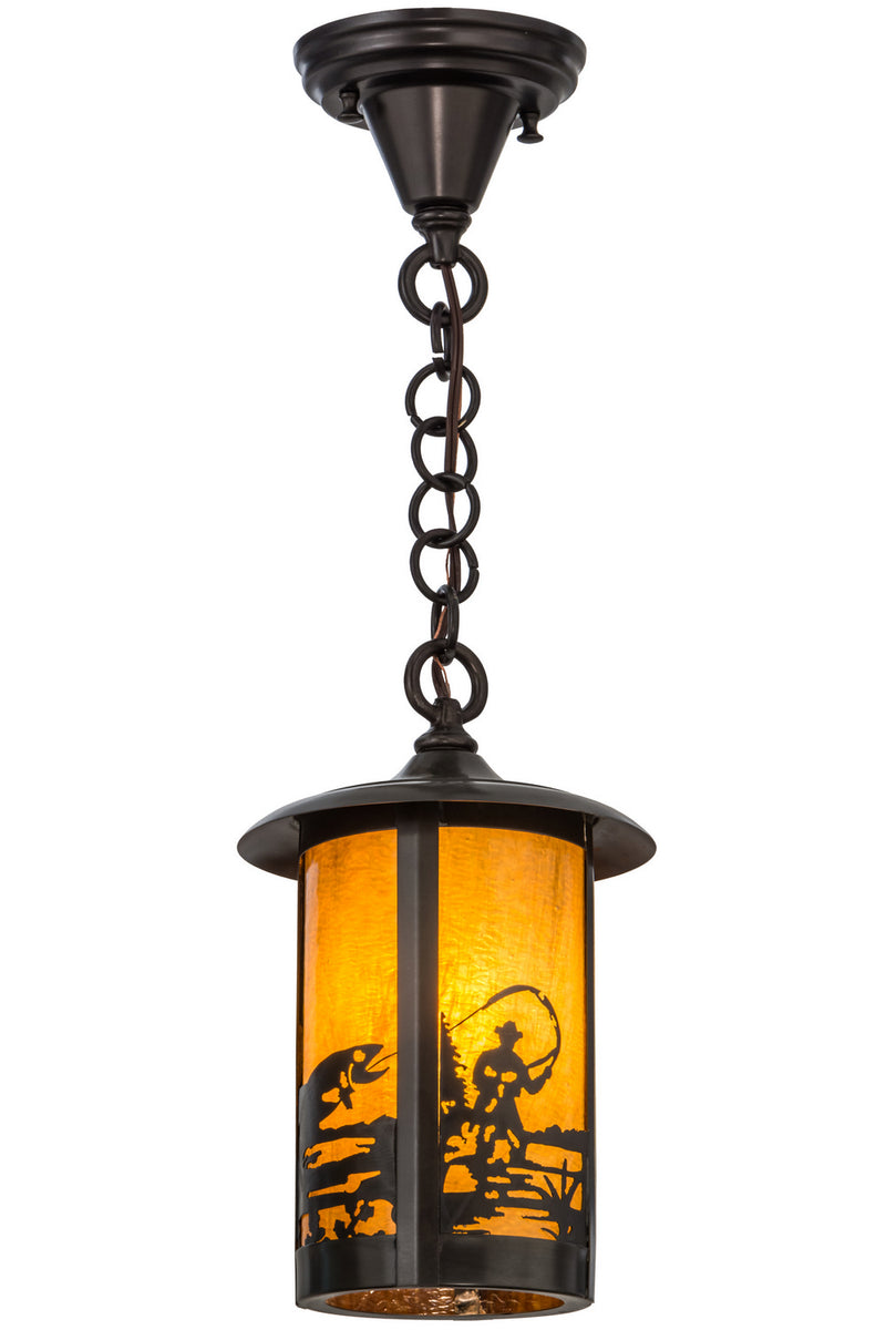 Meyda Tiffany 156666 One Light Pendant, Craftsman Brown