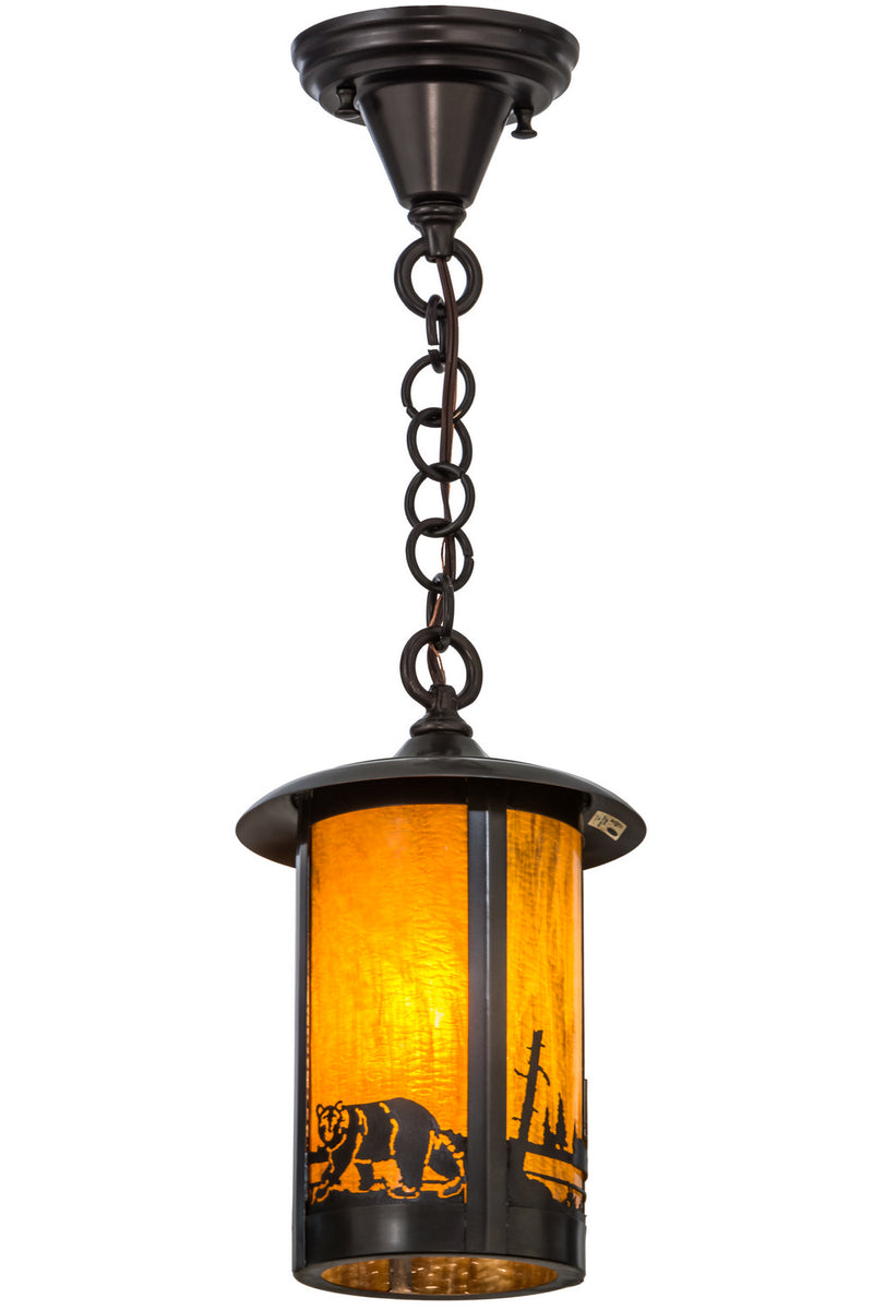 Meyda Tiffany 156668 One Light Pendant, Craftsman Brown