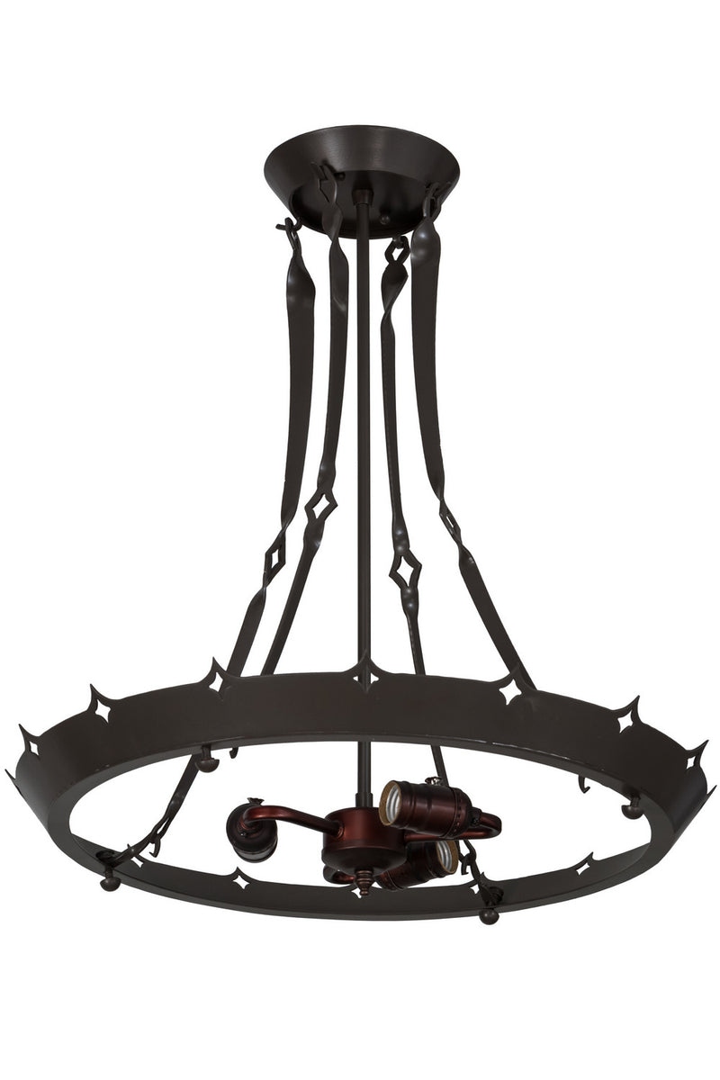Meyda Tiffany 156672 Three Light Inverted Pendant Hardware, Timeless Bronze